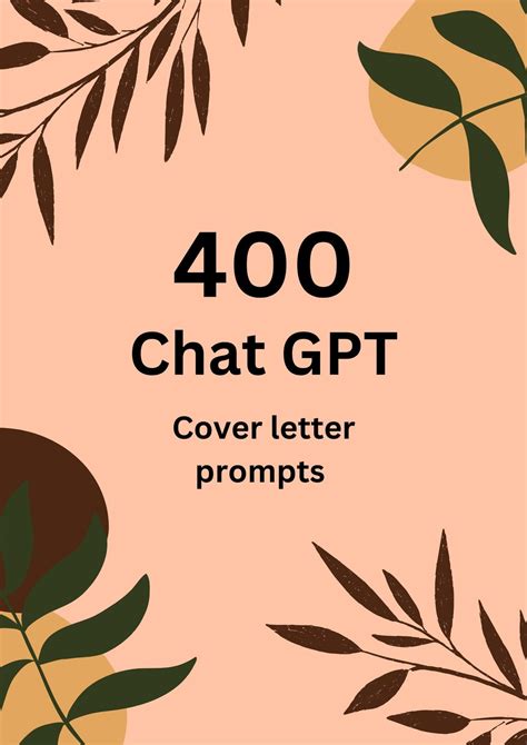 Chat GPT Cover Letter Prompts - Etsy