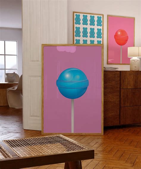 Purple Lollipop Printcandy Themed Decorcolorful Kitchen Wall ...