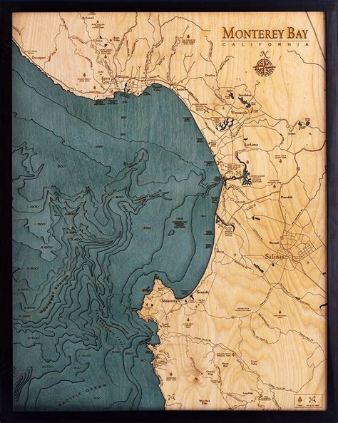 Bathymetric Map Monterey Bay, California - Scrimshaw Gallery