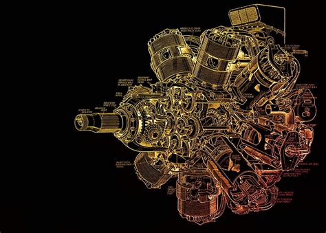 HD wallpaper: engine schematics wallpaper, diagrams, engines, aircraft ...