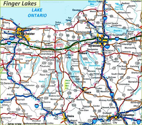 Finger Lakes Map - Ontheworldmap.com