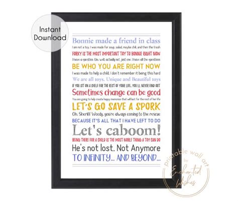 Toy Story 4 Quotes FREE Printable Print - Wall Art Printable Prints