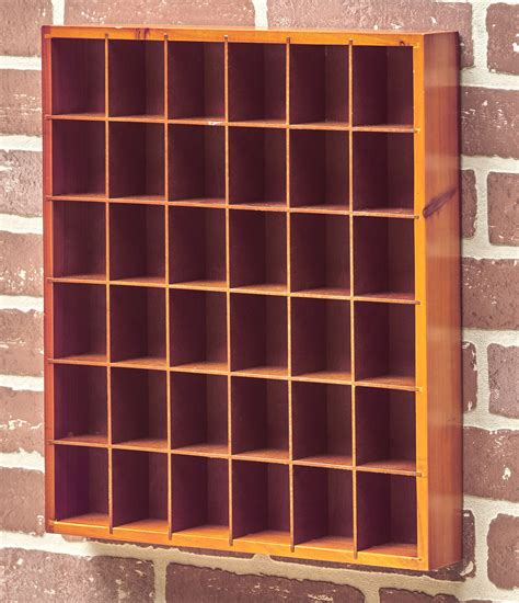 Jumbo Wall Hanging Wooden Shot Glass Display Case - Natural - Walmart.com