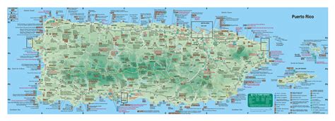 Large detailed tourist map of Puerto Rico with roads, cities and other ...