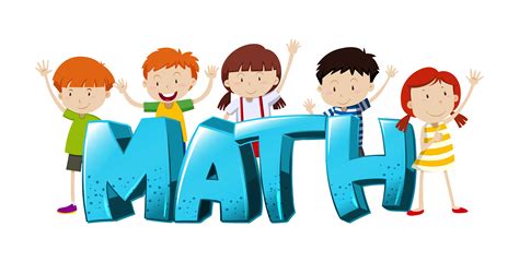 Font design for word math with boys and girls 295675 Vector Art at Vecteezy