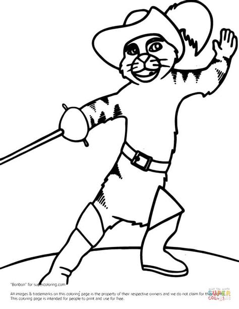 Puss in Boots Fighting coloring page | Free Printable Coloring Pages