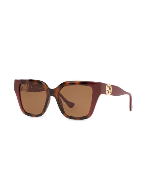 Shop Gucci Eyewear square-frame sunglasses with Express Delivery - FARFETCH