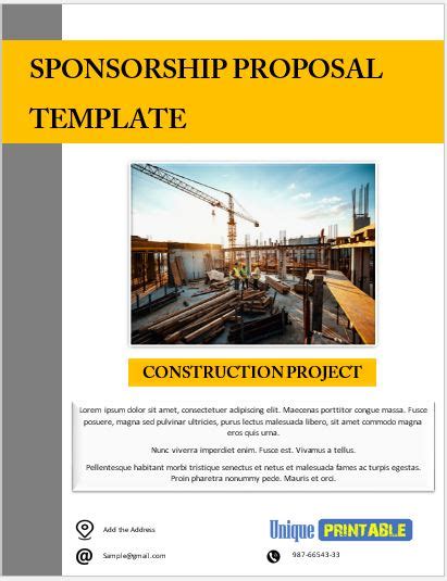 10+ Free Sponsorship Proposal Templates - Free Unique Printable Templates