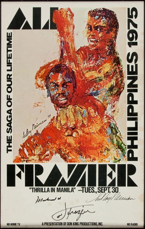 1975 "Thrilla in Manila" Closed Circuit Poster Signed by Ali, Frazier ...