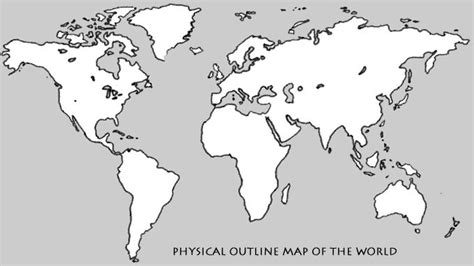 Physical Outline Map of the World | World map outline, Map, World map ...