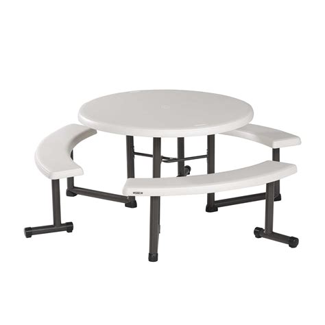 Lifetime Plastic Round Picnic Table, Almond 260205 - Walmart.com ...