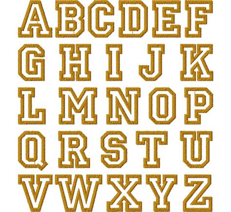 College Outline Font Embroidery Font Set – Blasto Stitch