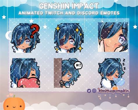 Kaeya Twitch Emotes / Genshin Impact Animated Emotes for - Etsy