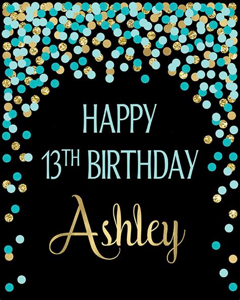 Happy Birthday Banner Personalized Happy 13th Birthday Sign | Etsy