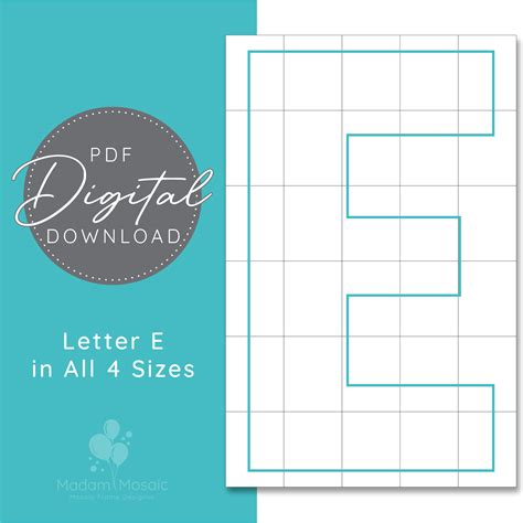 Letter E in All 4 Sizes - 2 Ft, 3 Ft, 4 Ft, 5 FtDigital Download ...