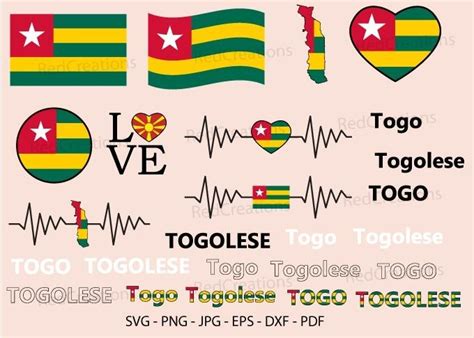 Togo Flag Bundle Svg, Togolese Heart Graphic by RedCreations · Creative ...