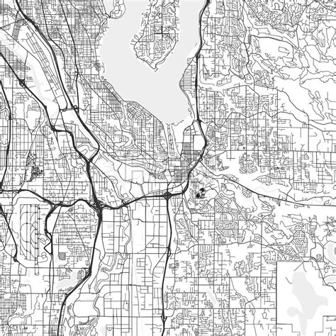 Renton, Washington - Area Map - Light - HEBSTREITS Sketches | Area map ...