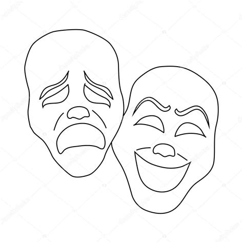 Theatre Masks Drawing at GetDrawings | Free download