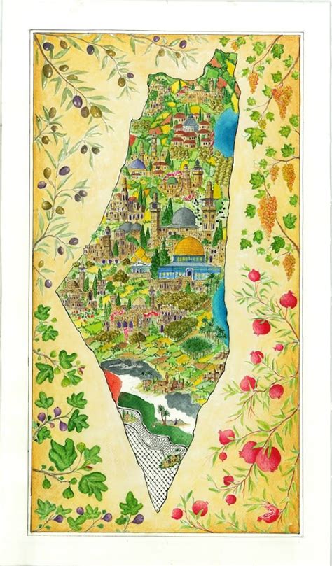 Map of Free Palestine Watercolors Art Wall Art Poster | Etsy