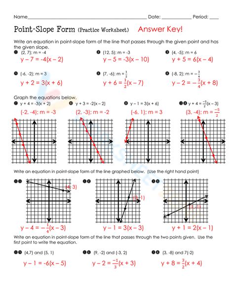 Free Collection Of Point Slope Form Practice Worksheets - Worksheets ...