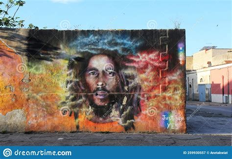 Street Art Graffiti Mural of Bob Marley Editorial Photography - Image ...