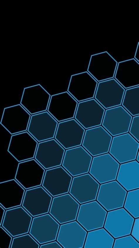 2160x3840 Black Blue Hexagon Pattern Sony Xperia X,XZ,Z5 Premium ...