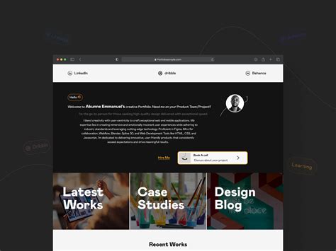 Portfolio Website Sample inspiration for you. by Emmanuel Akunne on ...