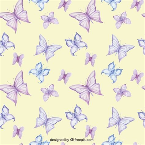 Pattern with butterflies | Free Vector