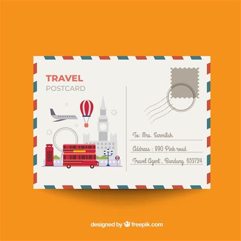 Nice travel postcard template | Free Vector