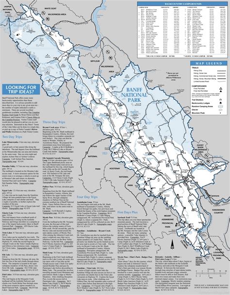 Banff National Park Trails Map - Ontheworldmap.com