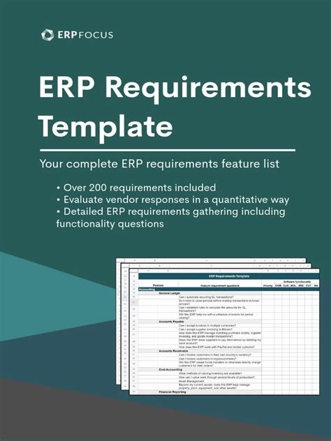 Erp Requirements Template PDF | PDF | Enterprise Resource Planning ...