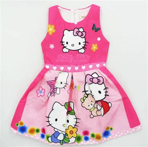 2017 Summer Hello Kitty Dresses for Girls Princess Birthday Party Dress ...