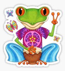 Peace Frog Stickers | Redbubble