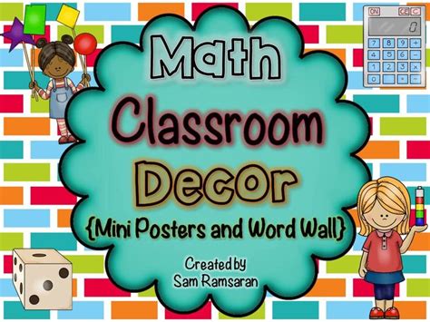 Math Classroom Decor {Mini Posters & Word Wall Picture Cards} | Math ...