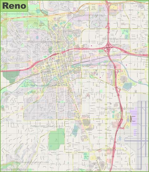 Large detailed map of Reno - Ontheworldmap.com