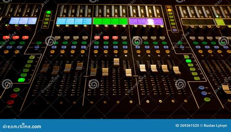 Closeup of Sound Control Panel Stock Photo - Image of amplifier ...