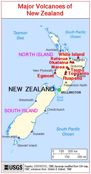 New Zealand Volcanoes Map