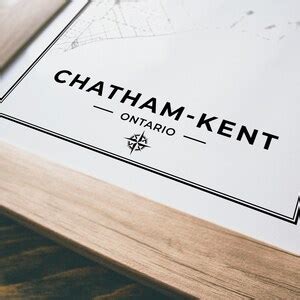 Chatham-kent Map Print Map of Chatham-kent Ontario Black & - Etsy Canada