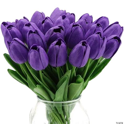 24 Pcs Real Touch Artificial Tulips | Oriental Trading