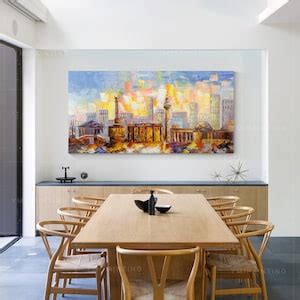 Berlin Skyline Art,berlin Canvas Art,berlin Wall Art,cityscape Painting ...