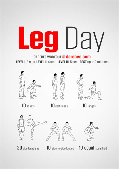 Printable Leg Workout Chart