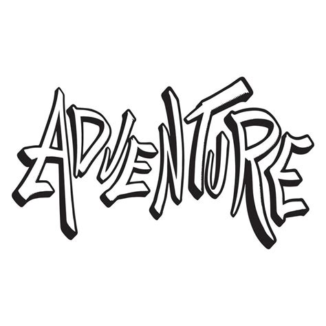 Cartoon Sticker ouline words Adventure ,good for graphic design ...