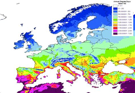 European Map of Temperature Accumulation (Degree Days). This map is ...