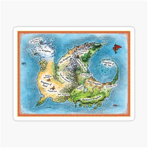 "Wings of fire Maps" Sticker by ediecadwel | Redbubble