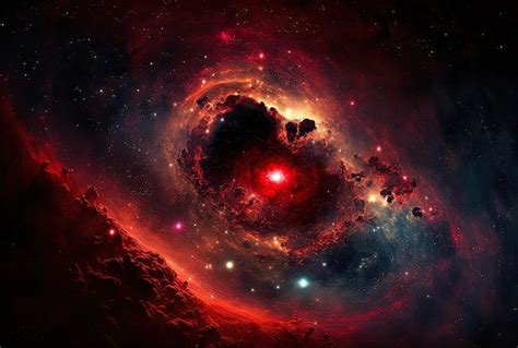 Premium Photo | Red nebula such a lovely galaxy for any reason nasa ...