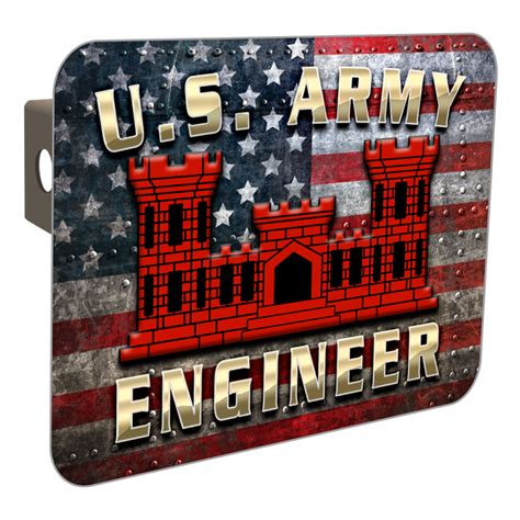 US Army Engineer Riveted Castle Flag Background – Branded Steel