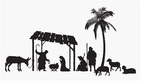 Nativity Scene Christmas Clip Art - Nativity Scene Silhouette Png ...