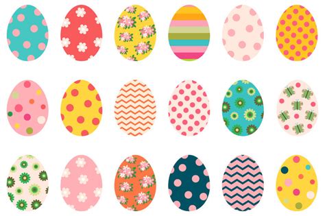 Cute Easter Eggs Clipart Set Easter Egg Clip Art Easter Egg Hunt ...