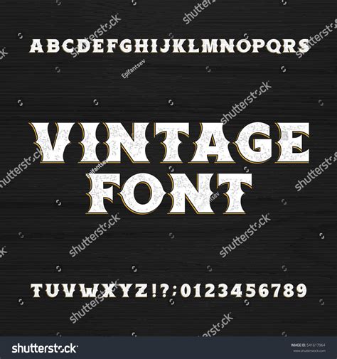 Vintage Typeface Retro Distressed Alphabet Font Stock Vector (Royalty ...