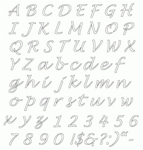 Cursive Alphabet Stencils | Download Printable Cursive Alphabet Free!